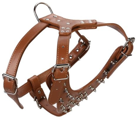FIXOSHEE Imbracatura Con Punte Metalliche Per Cani Realizzata in Pu Flessibile Adatta Piccole e Grandi Per Passeggiate Addestramento e Viaggi Accessori Per Animali Domestici