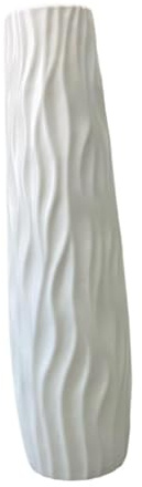 Sharplace Grand Vase de Sol, Grand Vase Décoratif à Fleurs, Vase Décoratif Texturé, Décoration Rustique pour La Maison, pour Salle à Manger, Chambre, Ferme, Mariage, Intérieur, Blanc