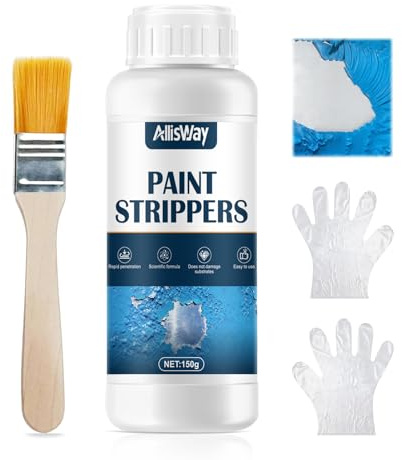 Allisway Décapant Peinture, Decapant Peinture Bois, Decapent Peintura, Puissant, Il Élimine Rapidement et Facilement les Anciennes Peintures, Convient au Bois au Métal et au Plastique, 150 g