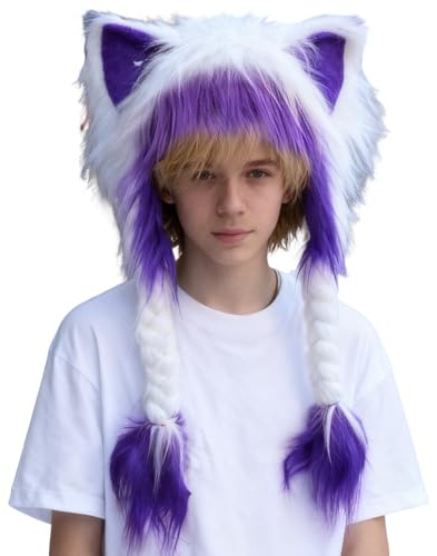 Tuxuseo Djurmössa,Mjuk Söt Varm Och Justerbar - Söta Djurhattar Med Flätor - För Användning Utomhus Och Inomhus Cosplay Scen Helgfirande Fester Kallt Väder Passar För Kvinnor Barn