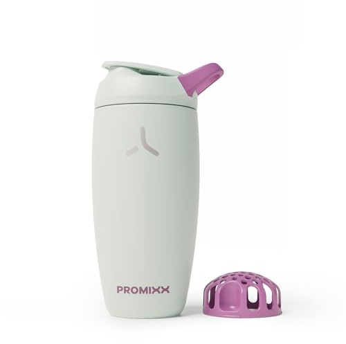 Promixx Pursuit Shaker Aislado – 550ml Acero Inoxidable Doble Pared Mezclador Proteínas con Snap-Fit para Batidos Helados – Hermético para Fitness – Verde Alga Marina