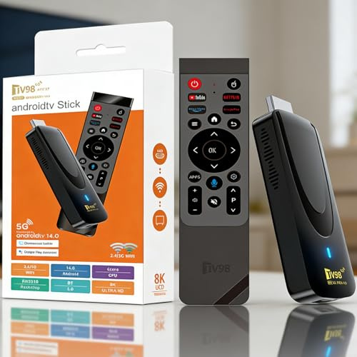 2026 Smart Stick TV,Android 14 Lecteur de Streaming 8K, 2Go RAM + 16Go ROM, HDR, WiFi Double Bande (2.4G/5GHz), Hub Multimédia Ultra HD - Lecteur Vidéo pour Téléviseur