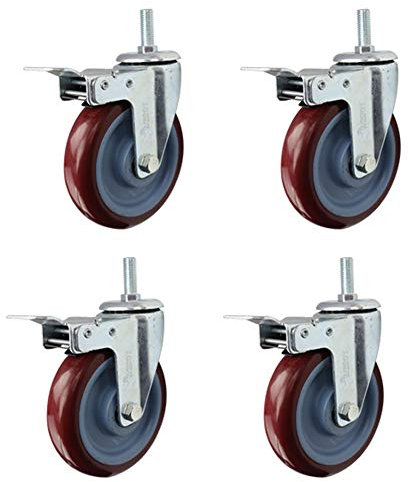 Dance angel 4 Gewinderollen M12 Schwerlast 300 kg Leise Transportrollen Lenkrollen Gummi Lenkrollen Für Möbel Industrie - 2,5 Zoll / 75mm / 100mm / 5 Zoll