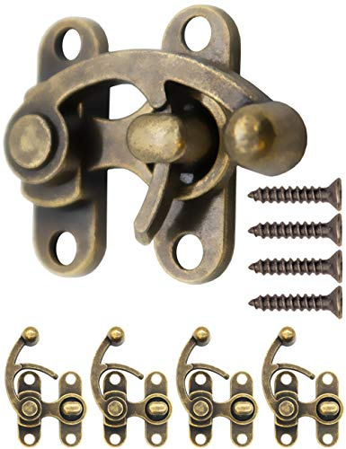 FUXXER 4x chiusure in stile antico per cassette e scatole, guarnizioni in metallo bronzo vintage, 38×30 mm, bronzo