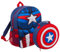 Captain America Backpack With Detachable Lunch Bag Water Bottle Holder Boys Matching 2 Piece Set Back To School