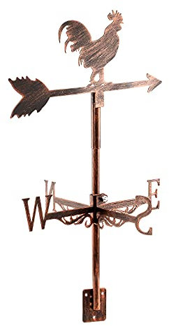 Dyna-Living Wetterhahn Windfahne Weather Cock Wetterfahnen Weather Vane Metall Cockerel Weathervane Retro Wind Vane Mini Hahn Wetterfahne fur Wind Direction Indicator und Roof Decoration