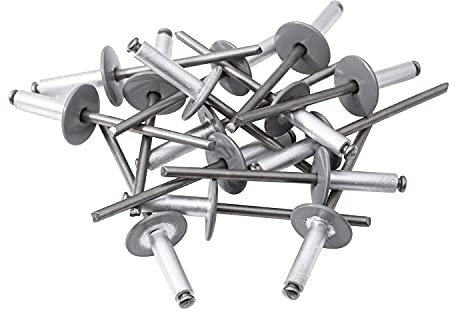 Hochwertige Fassadennieten Ø 5mm x 14, 16, 18mm, Blindnieten, Dichtnieten, Zugnieten in verschiedenen Farben und Längen MADE IN GERMANY (200, Ø 5mm x 16mm, Staubgrau (RAL 7037))