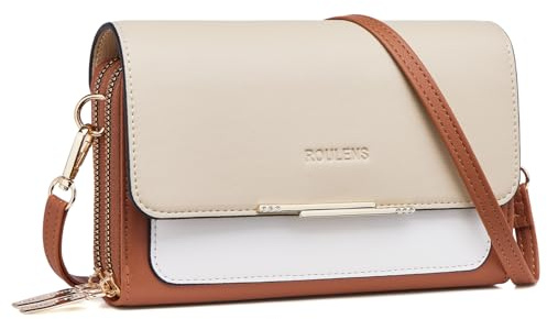 Roulens Klein Handy Umhängetasche,Damen Kleine Umhängetasche, Veganes Leder Crossbody Schultertasche Reisepass Handytasche mit Kartenschlitz Verstellbar Abnehmbar Schultergurt