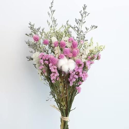 Ramos de Flores secas zalati, minipaquetes de Flores en Relieve Naturales, Ramo de Tallo de Planta para decoración, Rosa, algodón, eucalipto, Margarita