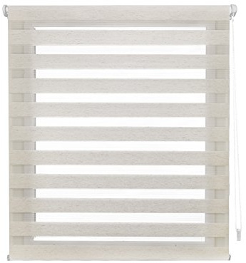 Decorblind Store Enrouleur Double épaisseur sans perçage Nuit et Jour Couleur écru 30 x 130 cm Tissu 27 x 125 cm