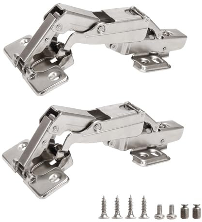 Kitchen Cabinet Hinges (1 Pair, 2 PCS) 165 Degree Full Overlay Cabinet Hinges for Lazy Susan/Corner/Hidden Door/Folden Door