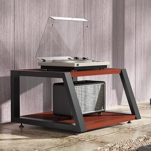 Stereokabinett 2/ 3/ 4 Etagen Stereoschrank Möbel mit rutschfesten Füßen, Verstellbarer Eck-TV-Ständer/Audio-Video-Geräteregal, Wasserdichtes Regal für elektronische Geräte(Color:Brown,Size:2-Tiers)
