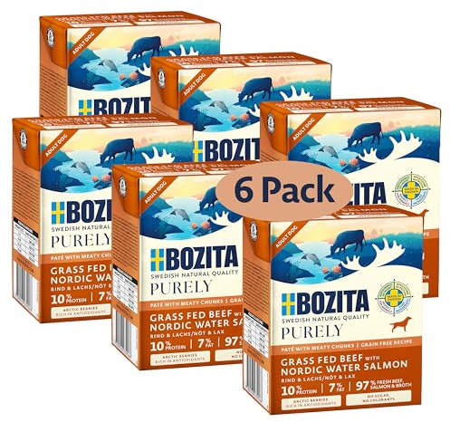 Bozita Purely Paté Adult Lachs – 370g – getreidefreies Nassfutter in der Dose für Hunde – mit 11 % Protein & 6 % Fett – für alle Hundegrößen & Aktivitätslevel – ohne Zucker & künstliche Zusätze