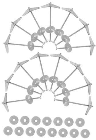 MUCKLILY 15 Set Clip di orchidea per aeromobili di ferro viti a farfalla dadi ad alette inserti filettati tasselli a farfalla per cartongesso acciaio carbonio Silver