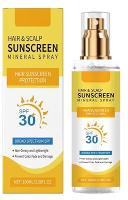 Haar und Kopfhautschutz Spray LSF 30, Sonnenschutz Spray Kopfhaut und Haare,Premium Mineralischer Sonnenschutzspray für Kopfhaut,Erhält die Vitalität und Feuchtigkeit des Haares (1)