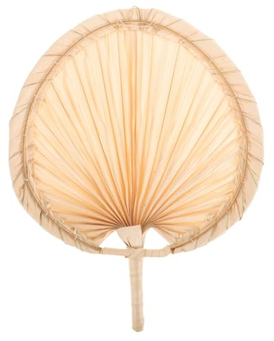 OKUMEYR Abanico de Palma Ventilador Refrescante sin Electricidad Abanico Chino para Bodas Fiestas y Decoración Veraniega