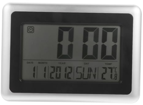 POPETPOP 1pezzi Sveglia Digitale Orologio Lcd Silenzioso Da Comodino Per Camera Da Letto Display Ad Alta Definizione e Caratteri Grandi Orologio Elettronico Alimentato Batterie