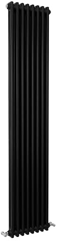 SLINE SANITARY Traditional 2 Column Cast Iron Style Radiator Vertical Black 1800x380mm