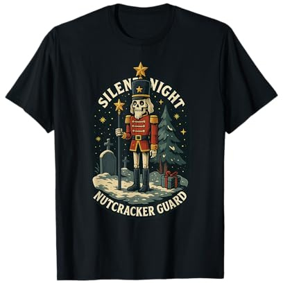 Silent Night Chemise Squelette de Noël Casse-Noisette T-Shirt