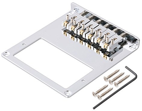 LYWS Humbucker Gitarrenbrücke, Rollensattel, 6 Saiten, für Telecaster-Gitarre, Chrom