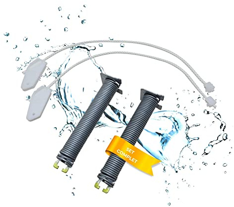 LICHTBLAU Ressorts Charnière Porte Lave-Vaisselle 00754865 Jaune avec Câbles Compatible Bosch Siemens Neff Constructa Balay Kit Réparation Pièce Détachée 754865