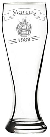 Verre à bière personnalisé, gravé - classique (haut) - design 2