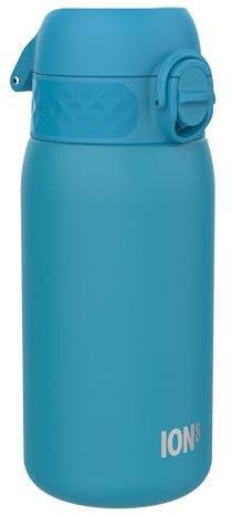 Ion8 Borraccia Inox Leggero per Bambini, 400ml, Non Isolato, a Prova di Perdite, Facile da Aprire, Serratura Sicura, Lavabile in Lavastoviglie, Facile Pulizia, Durevole e Antigraffio, Blu
