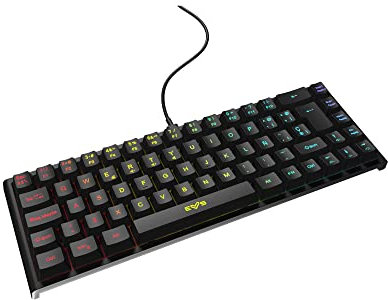 Energy Sistem Gaming Keyboard ESG K4 KOMPACT-RGB Tastiera Gamer (69 tasti, Luci RGB, Cavo rimovibile, Membrana) - Nero