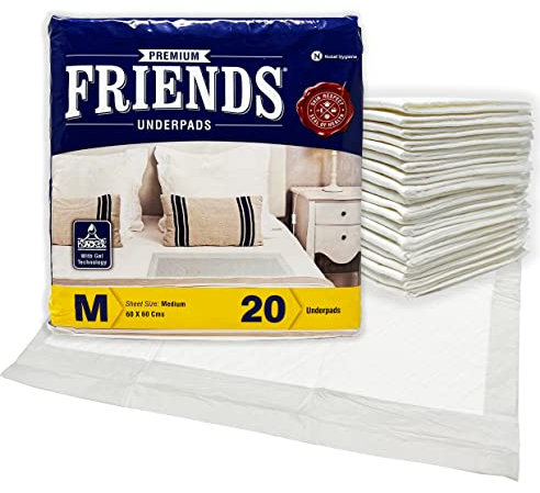 Friends | Premium Disposable Incontinence Bed Pads | 60 x 60 cm | (20 Pads)