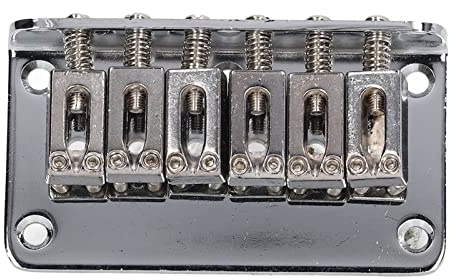 Steg für E-Gitarre, Saitenhalter für Gitarre, einfache Einstellung, schönes Design aus Zinklegierung für Instrument (Silber)