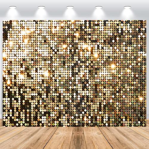 ASDCXZ Gold Background 1.5 x 1 m, Golden Glitter Sequins Dream Photo Wall, Vinyl Photo Box for Birthday, Wedding, Graduation, Ball Party, Portrait Photo Studios