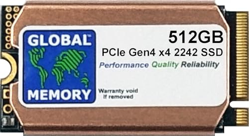 GLOBAL MEMORY UNITÀ A STATO SOLIDO (SSD) M.2 2242 PCIe Gen4 x4 NVMe da 512 GB CON DISSIPATORE DI CALORE PER LENOVO LEGION GO