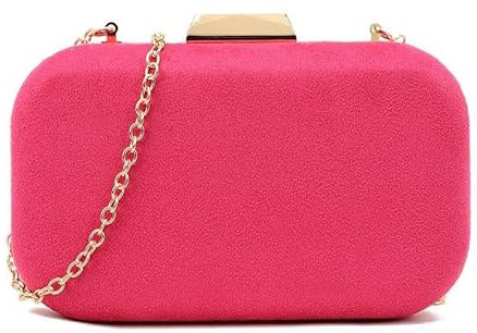 Girly Handbags Bolso de mano de dos tonos de ante sintético para mujer Fucsia