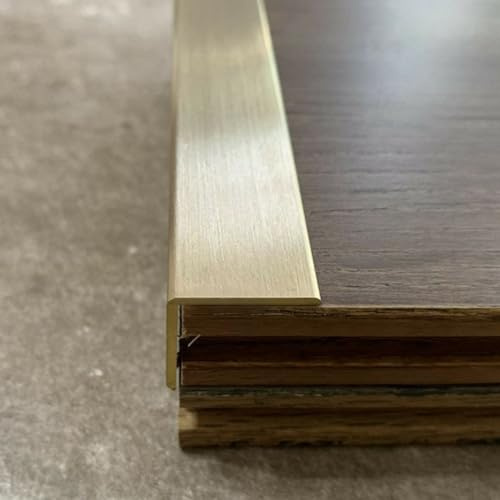 Übergangsprofil Messingübergangsstreifen für Ebenen Boden, Türspalt-Abdeckleiste für Vinyl-Laminatfliesen, Holz, Treppenkantenschutz für Den Innen- und Außenbereich(Size:W2cmxH2cm (3/4x 3/4))