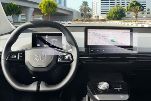 GAFAT MG 4 EV MG4 Facelift 2022-2025 2026 Navigation + Cockpit Film de Protection d'Écran, Film en Verre pour 10,25 TouchScreen + 7 Instrument Cluster, Anti-Rayures 9H, Accessoires MG4 [2 Pièces]