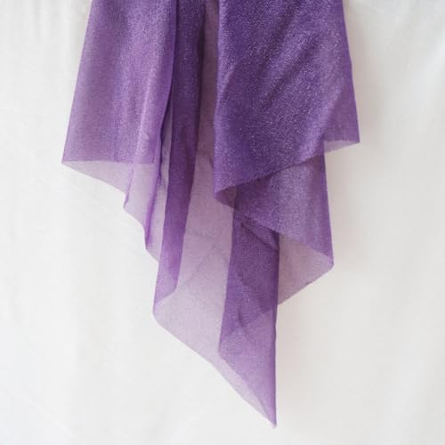 Wisafory Chiffon Tischläufer Seihtuch Stoff Tüll Hellgrün Boho Dekostoff Waschbar Tischdeko Table Runner für Küche Tisch Dekoration Urlaub Hochzeit Party Geburtstag Dekor Tiefes Violett 75x600cm