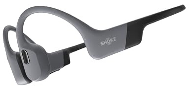 SHOKZ OpenSwim Pro Casque à conduction osseuse, écouteurs sans fil à oreilles libres, IP68, Bluetooth 5.4, stockage MP3 32 Go, micros à annulation de bruit, 9 h d'autonomie pour courir et nager - Gris