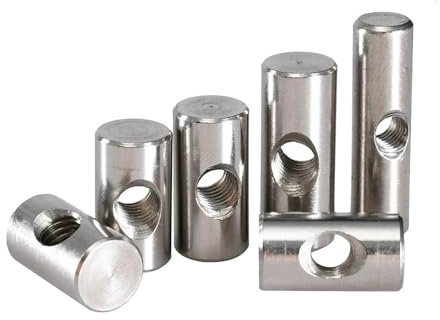 SINEKY 2/10/20pcs M4 M5 M6 Bulloni a Botte in Acciaio Inossidabile 304 Perno cilindrico Tassello Foro Trasversale Martello Dado Incorporato per Accessori per mobili in Legno(M4x16 (10Pcs))