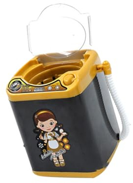 SKISUNO Mini Waschmaschine Spielzeug Für Junge Mädchen Realistische Wasserfunktion Mobile Und wasserdichte Bauweise Zubehör Für Puppenhaus Und Rollenspiele Simulierend Rotierend Robust