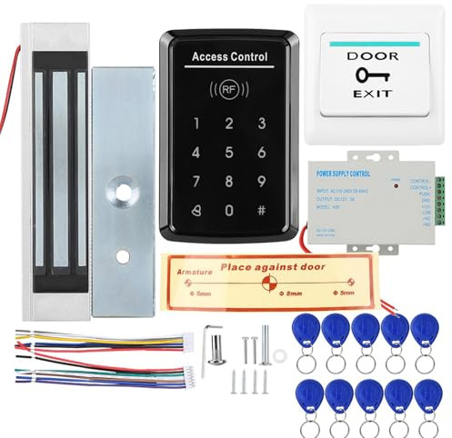 125KHz Card Reader Pas Access Control System, T Keypad Door Lock Control, 180KG Electro Lock with Function WG26 Card Reader