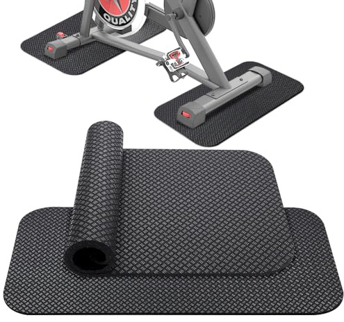 SGZIOO 2 stycken skyddsmatta för träningsredskap, 63,5 x 30 cm, 5 mm gymmatta för sportverktyg, löpband och motionscykel, halkfri