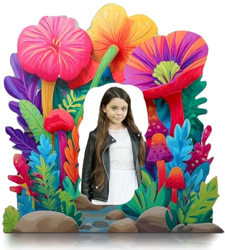 Leinuosen 4.2 Feet Rainforest Cardboard Cutout Stand up VBS Party Decoration Jungle Flower Life Size Photo Prop for VBS 2026 Backdrop Background Party Supplies