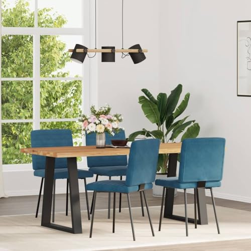Frdhee Sillas de comedor sillas de cocina, sillas de comedor, 4 unidades, terciopelo azul, silla de visitante para comedor, sala de estar, dormitorio y recepción