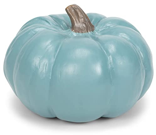 Elanze Designs Teal Blue 6 inch Resin Harvest Decorative Pumpkin