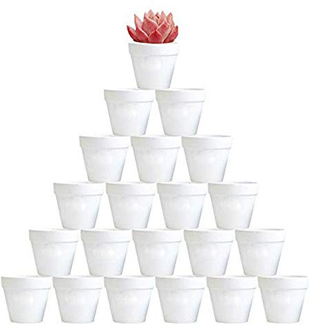 20 mini macetas pequeñas de arcilla blanca, macetas de terracota de 2.95 pulgadas, macetas de cerámica de arcilla, macetas de terracota con flores de cactus, macetas de cría para suculentas, con