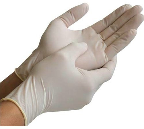 100 (1 Box) x Latex Powder Free Gloves Disposable Food Medical Garages etc. (MEDIUM)