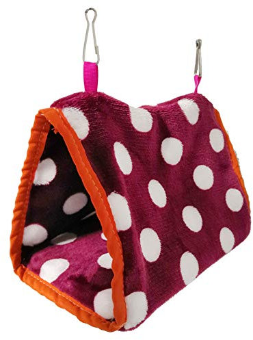 hongyupu Ratten Zubehör Hängematte Katze Wellensittichspielzeug Vogel-Hängematte Hängendes Vogelhaus Kleines Haustierbett Winter-Vogelbeet Vogelbedarf Rose red,s