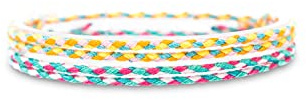 Made by Nami Pulsera Boho Surfer Set de 2 para Mujer y Hombre - Accesorios para Fiestas y de Playa - Hechos a Mano - 100% Resistente al Agua y Ajustable (Retro Set)