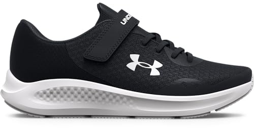 Under Armour UA BPS Pursuit 3 AC Chaussures de sport pour garçons, baskets légères et respirantes, noir/noir/blanc
