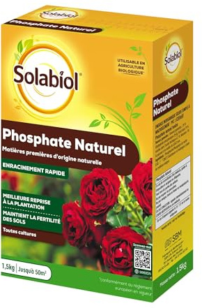 SOLABIOL Engrais Phosphate Naturel - 1,5Kg - Jusqu'à 50m² - Améliore La Floraison - Optimise La Formation Des Racines - Pour Toutes Les Cultures - Utilisable En Agriculture Biologique SOPHO15G10N